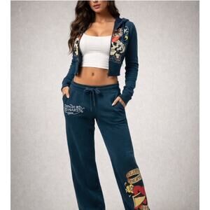 NEW ED HARDY Love Kills Slow Womens Sweatpants Size XL